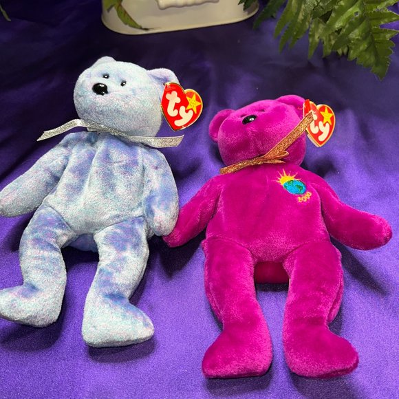 NWT & VTG📌TY Beanie Baby Clubby II the Bear & Millennium Bear 99 both w/ Oddity - Picture 6 of 16